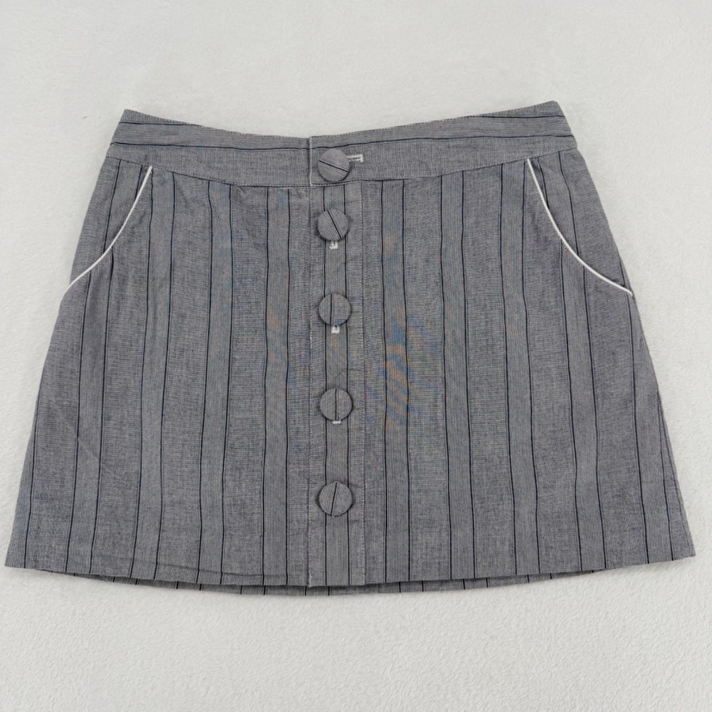 Banana Republic Navy White Striped Button Skirt Size 4